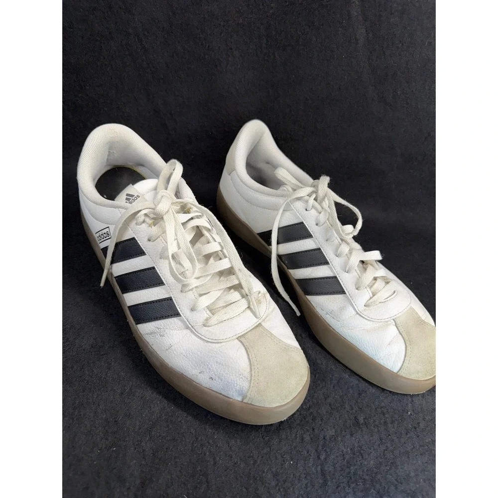 Adidas Men's VL Court 3.0 Sneaker ,white/black/gray-Size 12.‎
